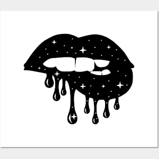 Retro Black Lip, Graphics Lips Posters and Art